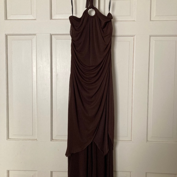 Boston Proper Brown Shirred Overlay Jumpsuit NEW Size 14 - Picture 15 of 16